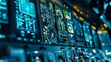 Poster - Monitoring aviation systems cockpit digital displays enclosed space close-up view technology insights