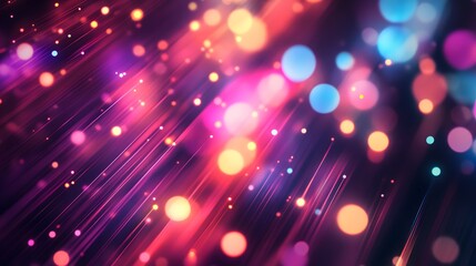 Poster - Vibrant light trails and bokeh effects abstract background digital art colorful environment artistic viewpoint visual concept