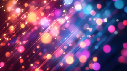 Poster - Vibrant light trails dance across the night sky abstract background colorful bokeh dreamy environment dynamic view