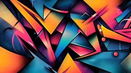 Poster - Dynamic abstract art composition urban studio graphic design vibrant colors close-up creative expression