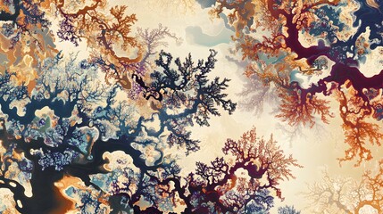 Poster - Abstract natural patterns digital artwork contemporary design colorful environment top-down view nature concept