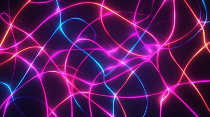 Poster - Dynamic neon light patterns abstract art digital creation dark background artistic view visual concept for modern aesthetics