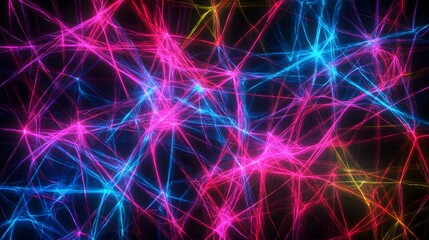 Poster - Dynamic neon light patterns digital art abstract background vibrant colors high-contrast viewpoint modern design concepts