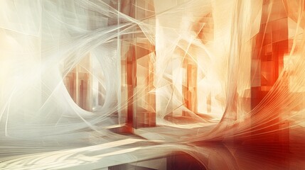 Poster - Dynamic abstract art installation urban gallery digital artwork contemporary environment aesthetic viewpoint visual exploration