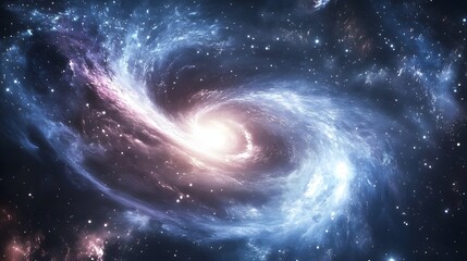 Poster - Exploring cosmic wonders spiral galaxy formation outer space digital art ethereal environment celestial viewpoint