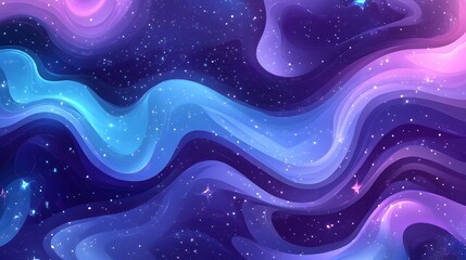 Poster - Cosmic dance of colors digital art abstract space background vibrant hues artistic viewpoint aesthetic design