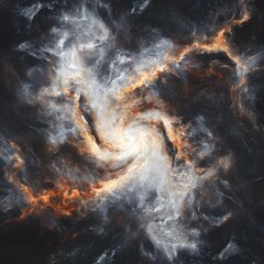 Poster - Cosmic spiral formation outer space abstract art celestial environment high-contrast view universe concept
