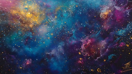Poster - Cosmic exploration event outer space digital artwork nebulae environment wide-angle viewpoint celestial beauty