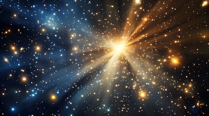 Poster - Stellar explosion event outer space cosmic imagery celestial environment wide-angle view light phenomena