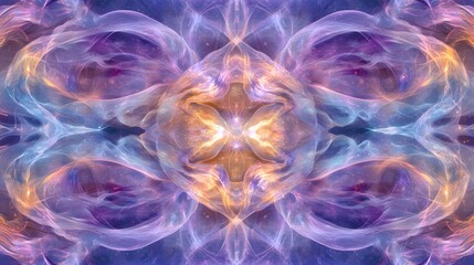 Poster - Dynamic abstract light patterns digital art vivid colors cosmic environment symmetrical viewpoint cosmic energy concept