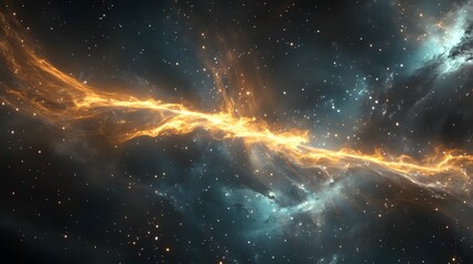 Poster - Cosmic explosion of nebulae outer space digital art vast universe celestial view galactic phenomena