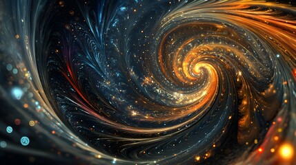 Poster - Cosmic swirl of stars and galaxies digital artwork abstract universe space vibrant colors