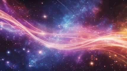 Poster - Cosmic energy flowing through space universe digital art galaxy abstract sci-fi concept