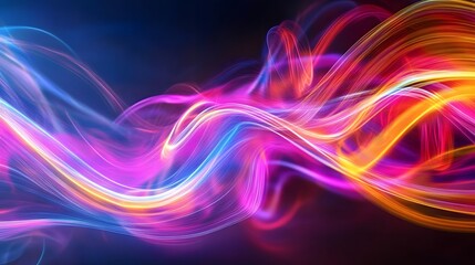 Poster - Dynamic colorful light trails abstract art digital vortex vibrant environment upside-down view visual concept