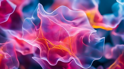 Poster - Dynamic abstract waves digital art colorful background surreal visuals close-up fluid motion concept