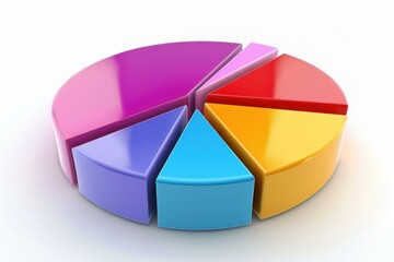 Poster - Shiny pie chart displaying market share, business performance, and data analysis