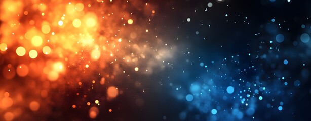 Poster - Abstract digital background with bright light lines and points. A large technology network system, representing the concept of complex data flow. Future advanced technology concept
