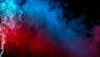 Wall Mural - colorful smoke steam isolated black background