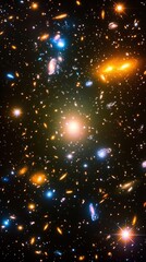 Wall Mural - Exploration of distant galaxies reveals stunning colors and shapes in the universe