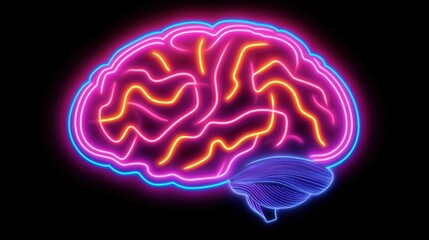 Poster - Neon Brain Anatomy.