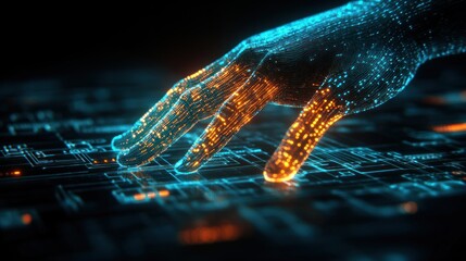 Aufkleber - Digital Hand on Circuit Board