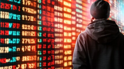 Aufkleber - Stock Market Investor Analyzing Data