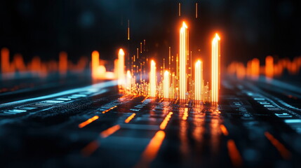 Aufkleber - Digital Growth, Financial Success Blur Background