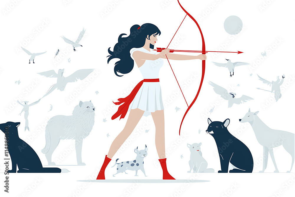 Artemis, the Greek goddess of the hunt, wilderness, and the moon