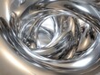 © AIGen - Space Time Continuum. Distorted Metal Surface in Silver Chrome Colors