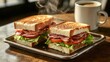 © Annda - high-resolution photo showcasing two delicious sandwiches on a serving tray, viewed from the side.