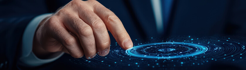 close up of programmer hand interacting with digital interface, showcasing technology and innovation
