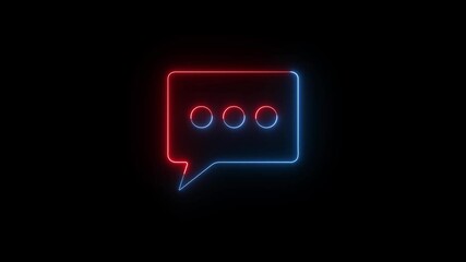 Poster - Neon glowing message icon symbolizing text or inbox communication.