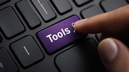 Finger presses keyboard's 