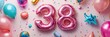 © Lycee - Thirty eight birthday balloons confetti celebration