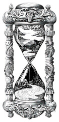 Canvas Print - PNG Hourglass hourglass illustration vintage.