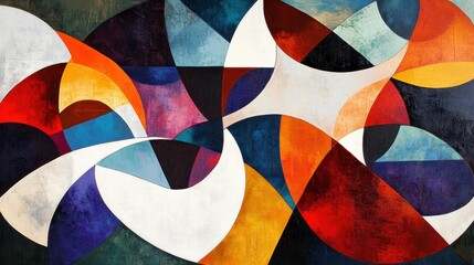 Canvas Print - Abstract Composition of Intersecting Shapes