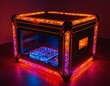 © Viktor Petrushenko - A vibrant, illuminated computer case showcasing a high-tech design and colorful LED lights.