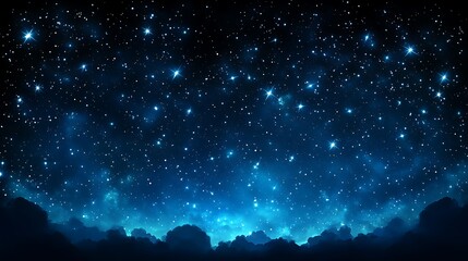 Wall Mural - starry night sky background with a blue starry
