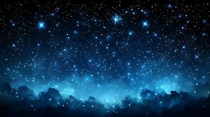 Wall Mural - starry night sky background with a blue starry