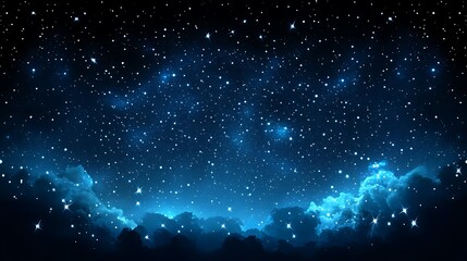 Wall Mural - starry night sky background with a blue starry