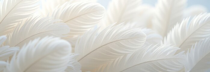 Poster - A close up of white feathers