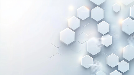 Wall Mural - hexagon concept design abstract technology background vector minimalist and modern white background 