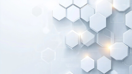 Wall Mural - hexagon concept design abstract technology background vector minimalist and modern white background 