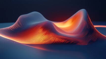 Abstract Orange And Blue Wave Pattern Design
