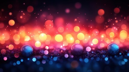 Festive bokeh lights and shiny glitter background.