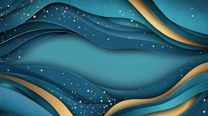 Poster - abstract blue background with shiny lines and space for text, vector illustration