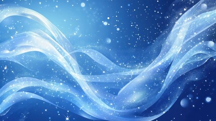 Poster - abstract blue background with shiny lines and space for text, vector illustration