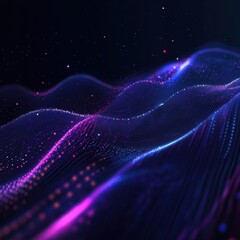 Poster - abstract technology big data background concept: digital data flow motion, transfer and storage of d
