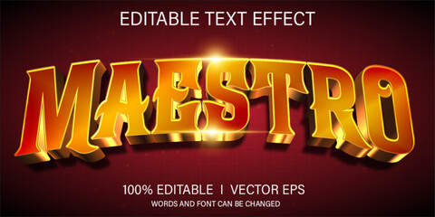 Poster - maestro vector text effect with modern style design