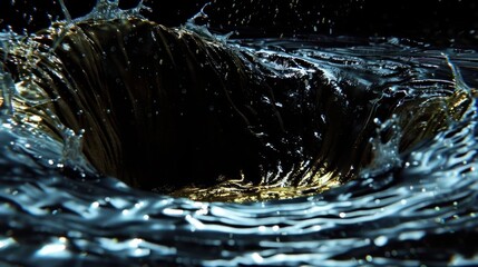 Poster - A swirling vortex of water creating dynamic patterns and splashes.